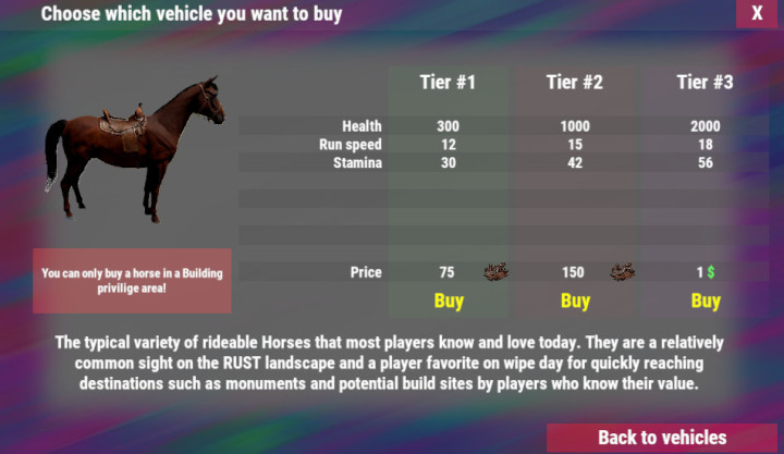 Rust Vehicle Vendor All Products