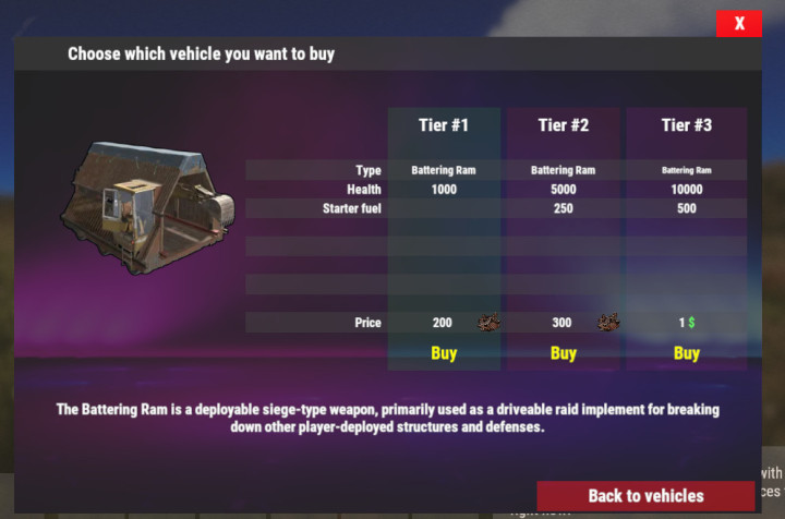 Rust Vehicle Vendor All Products