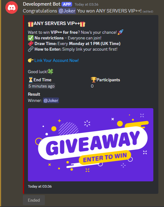 Rust Fully Automated Tebex Giveaway Bot 1.0.1 All Products