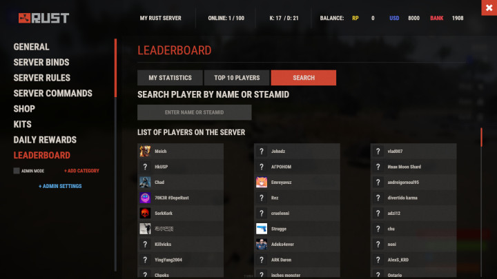 Ultimate Leaderboard 12 Rust Ultimate Leaderboard Prefabs