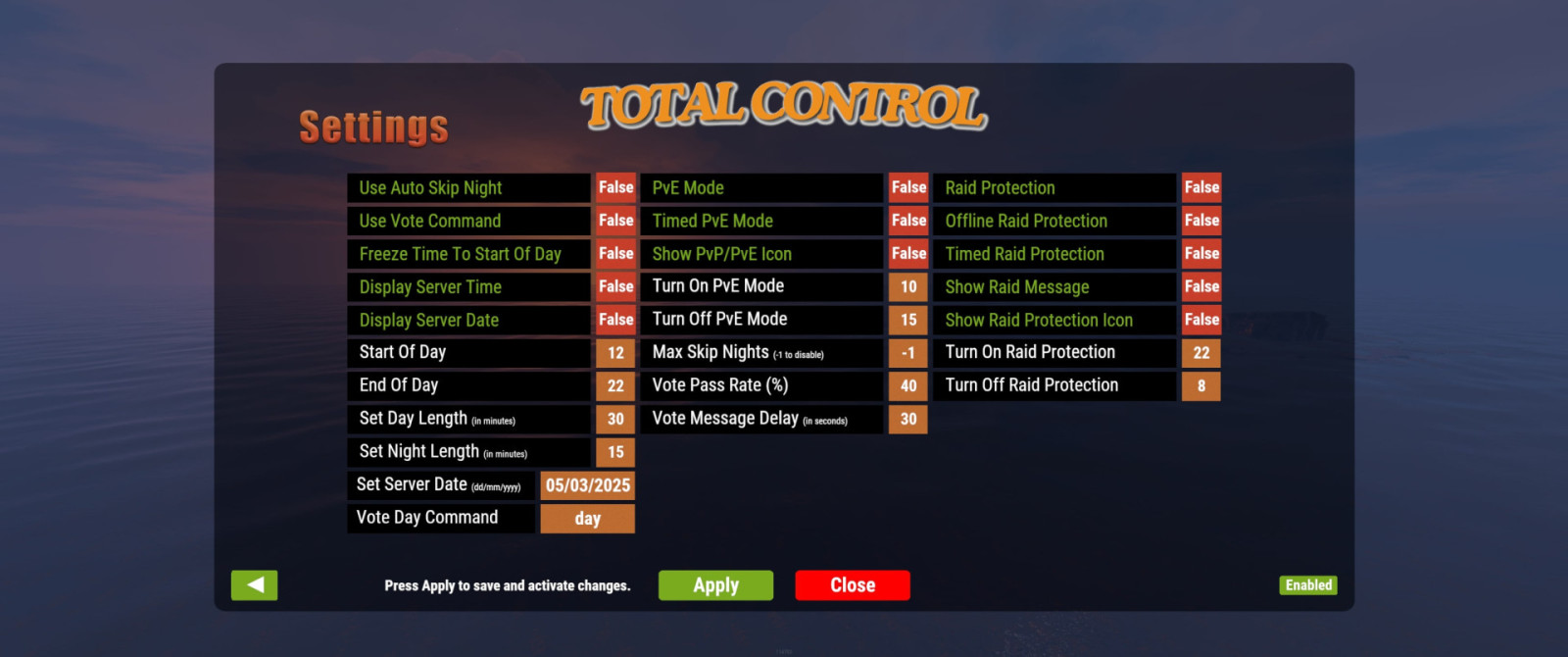 Total control lone design