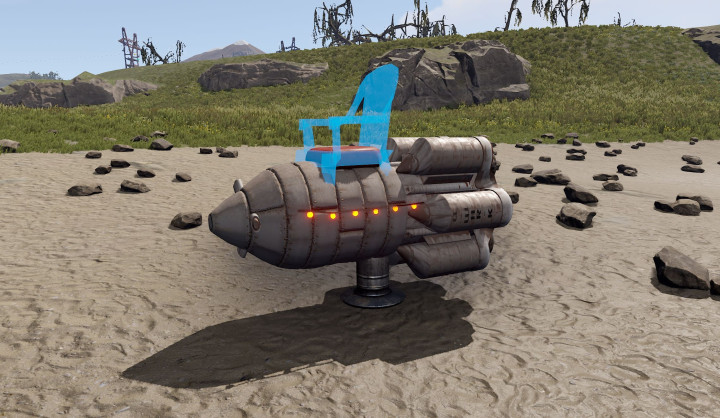 Rust Small Rideable Rocket Prefabs