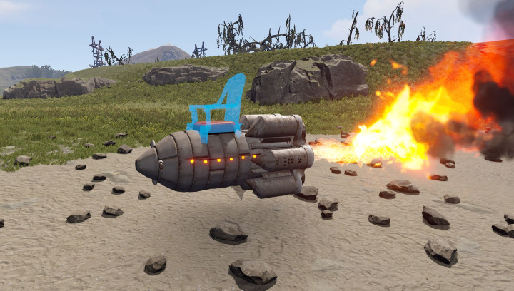 Rust Small Rideable Rocket Prefabs