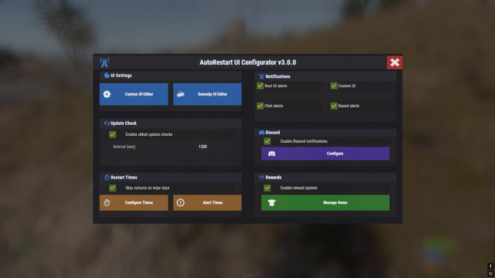 Rust AutoRestart UI All Products