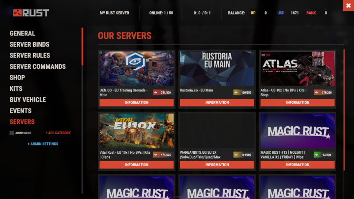 Servers 7 Rust Servers Prefabs