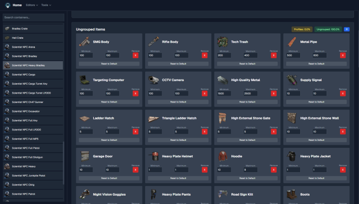 Rust 100x Loot Table Config (Better Loot V4 Compatible) All Products