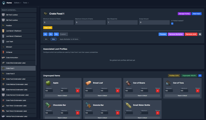 Rust 100x Loot Table Config (Better Loot V4 Compatible) All Products