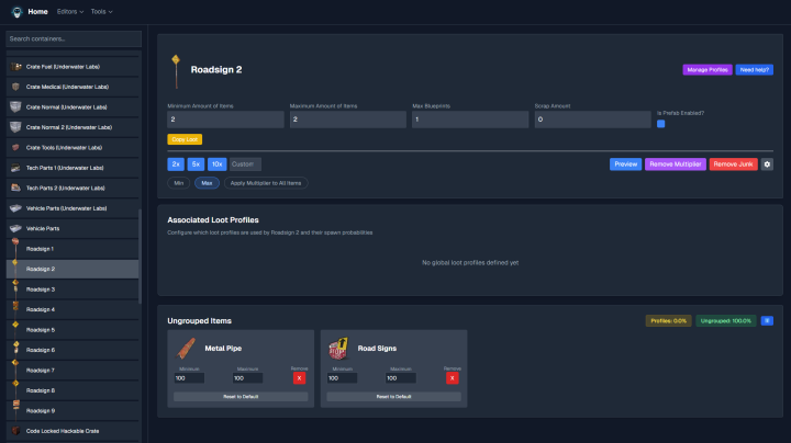 Rust 100x Loot Table Config (Better Loot V4 Compatible) All Products