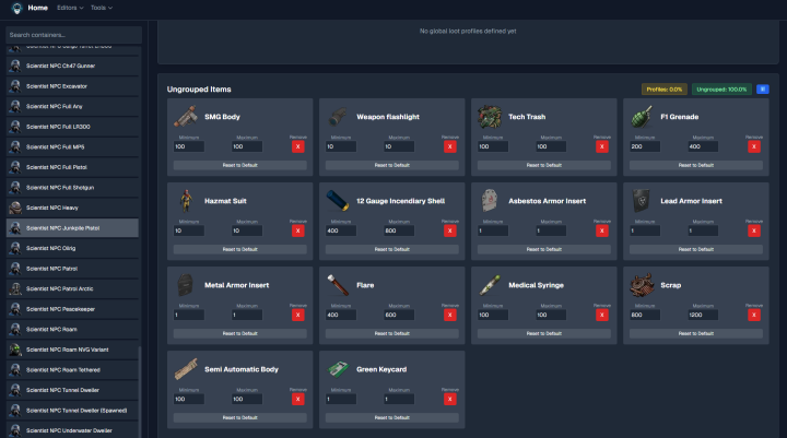 Rust 100x Loot Table Config (Better Loot V4 Compatible) All Products