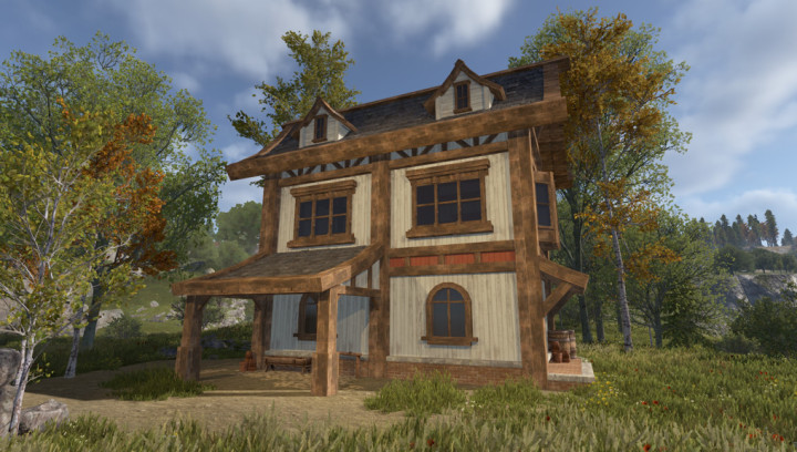 Rust Half-Timbered Home Prefabs