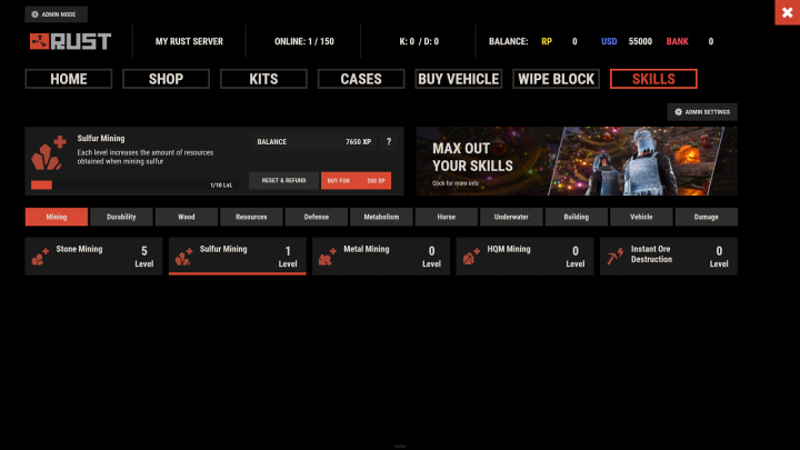 Rust Skills All Products
