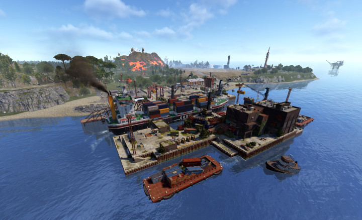 Rust Volcano Island One Grid 1650K Custom Map All Products