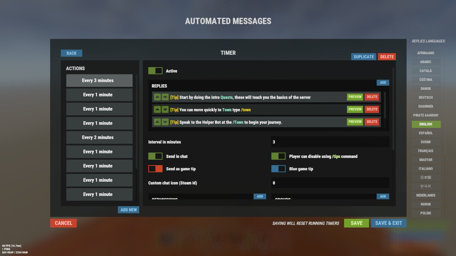 Automated Messages Rust Plugin - Lone Design