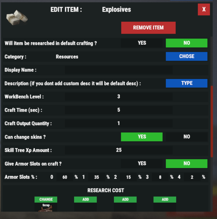 Research & Craft System 14 Rust Research & Craft System All Products