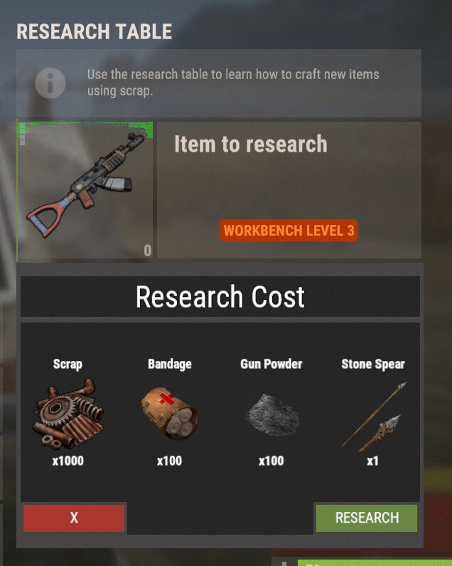 Research & Craft System 19 Rust Research & Craft System All Products
