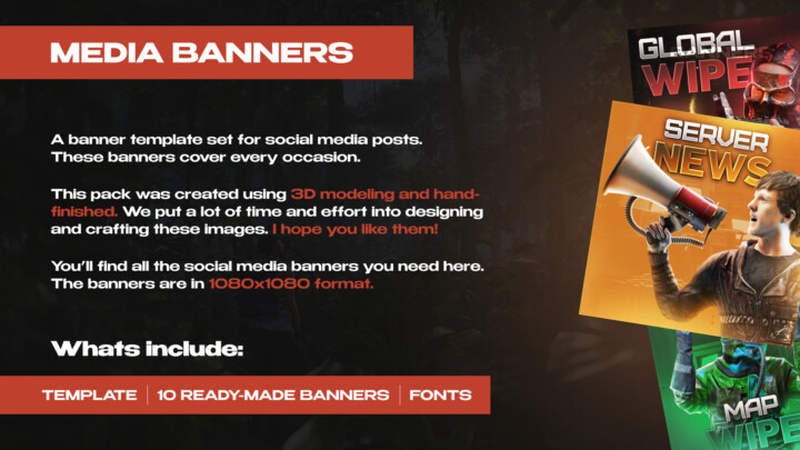 Rust SOCIAL BANNERS / PSD All Products