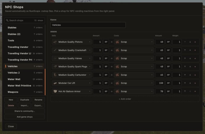 Rust RustScape Map Editor Prefabs